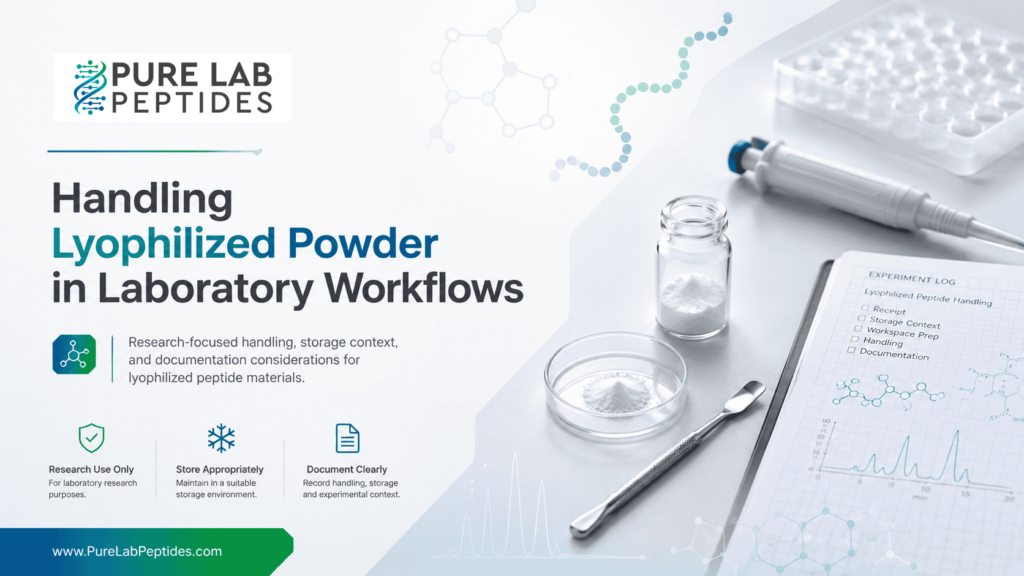 Pure Lab Peptides article image about handling lyophilized powder in laboratory workflows